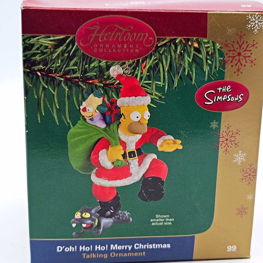 2004 Carlton Cards Homer Simpson Talking Christmas Ornament UNUSED TAB CXOR-099L
